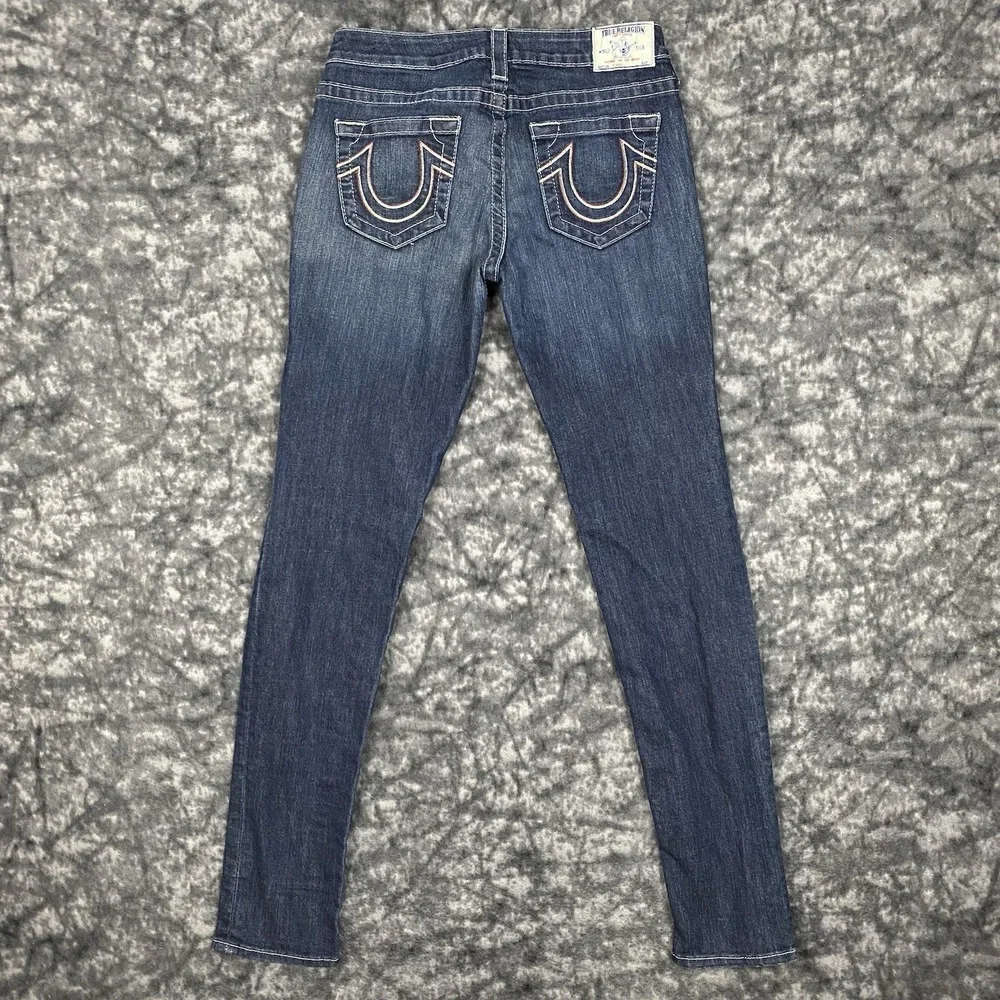 True Religion Jeans Skinny Womens Size 30 Medium Wash 30x32 USA Made Y2K - Picture 8 of 14